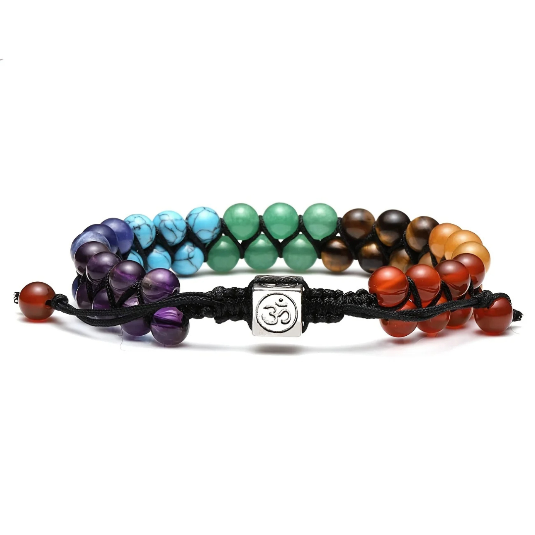 7 Chakra Crystal Stone Adjustable Beads Bracelet